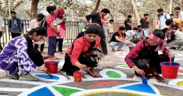 মাতৃভাষা দিবস উপলক্ষে ঠাকুরগাঁওয়ে একুশের আলপনা